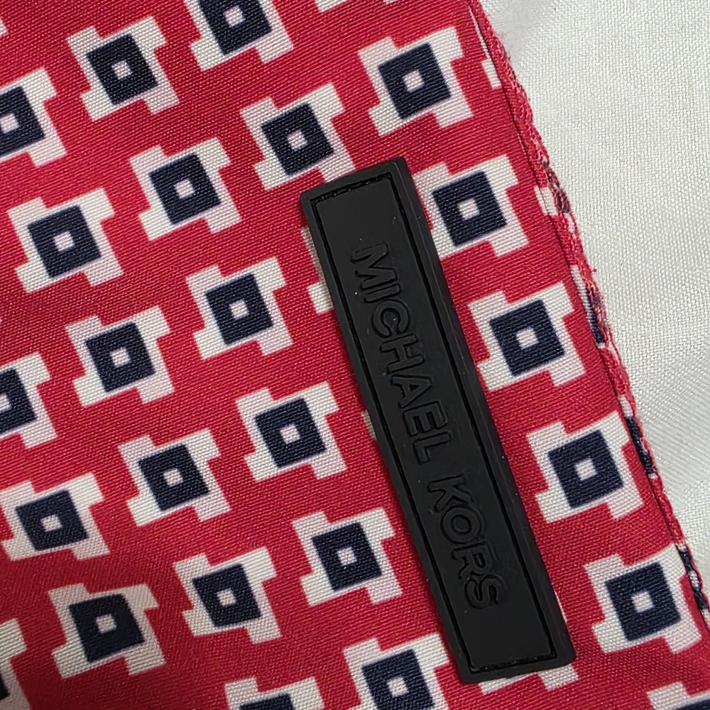 Men's Red Patterned Swim Trunks with Drawstring - Picture 3 of 6
